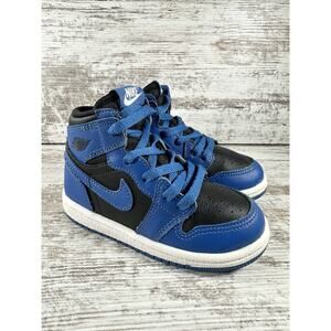 Toddler Nike Air Jordan 1 Retro High OG 'Dark Marina Blue' Sneakers Sz 8C